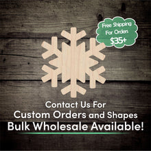 Load image into Gallery viewer, Snowflake Unfinished Wood Cutout Shapes - Laser Cut DIY Craft