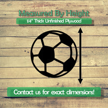 Load image into Gallery viewer, Soccer Ball Unfinished Wood Cutout Shapes - Laser Cut DIY Craft