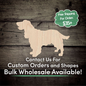 Spaniel Unfinished Wood Cutout Shapes - Laser Cut DIY Craft