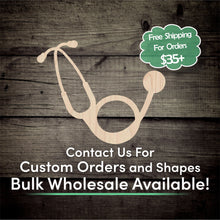 Load image into Gallery viewer, Stethoscope Unfinished Wood Cutout Shapes- Laser Cut DIY Craft