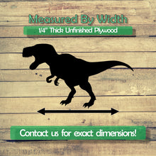 Load image into Gallery viewer, T Rex Unfinished Wood Cutout Shapes - Laser Cut DIY Craft