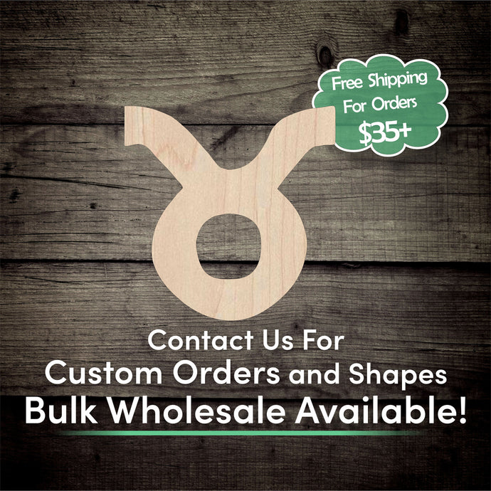 Taurus Unfinished Wood Cutout Shapes - Laser Cut DIY Craft
