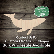 Load image into Gallery viewer, Whale Unfinished Wood Cutout Shapes - Laser Cut DIY Craft