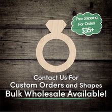 Load image into Gallery viewer, Wedding Ring Unfinished Wood Cutout Shapes - Laser Cut DIY Craft