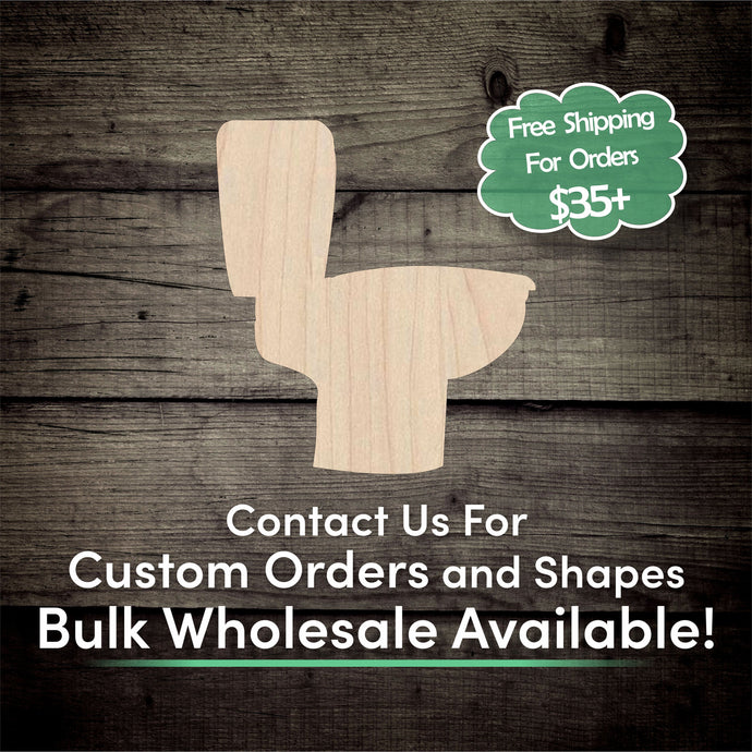 Toilet Unfinished Wood Cutout Shapes - Laser Cut DIY Craft