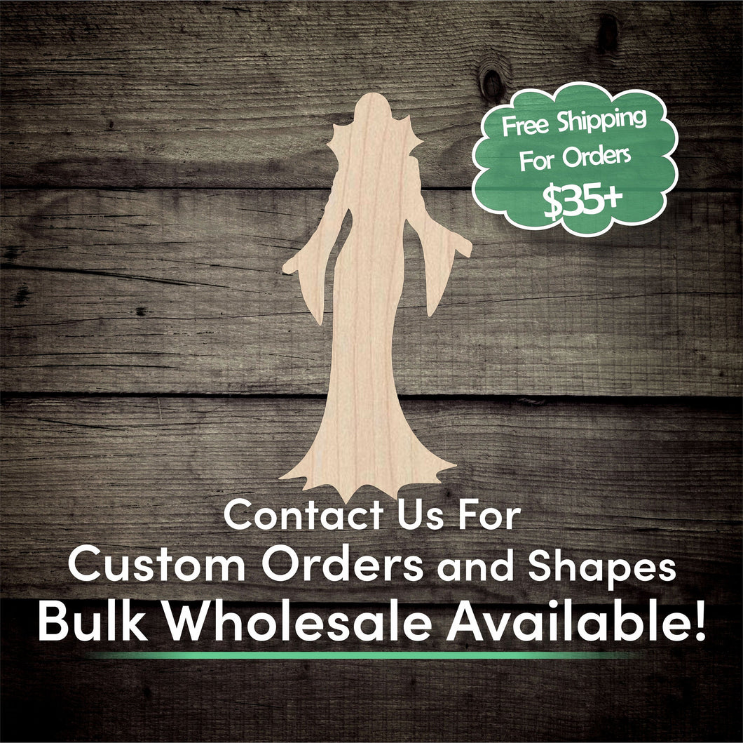 Vampire Woman Unfinished Wood Cutout Shapes - Laser Cut DIY Craft