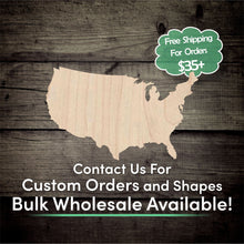 Load image into Gallery viewer, United States Unfinished Wood Cutout Shapes - Laser Cut DIY Craft
