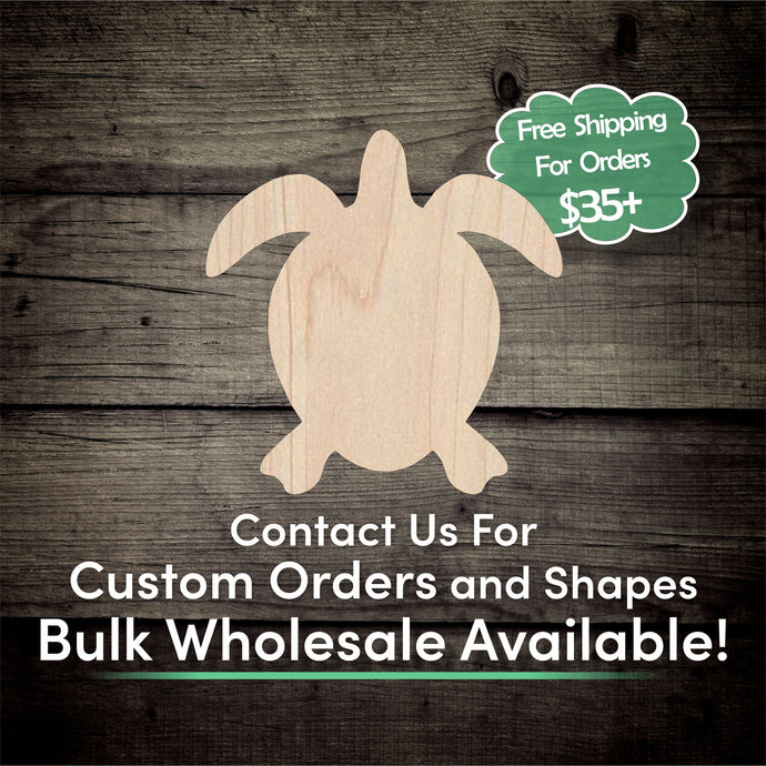Turtle Unfinished Wood Cutout Shapes - Laser Cut DIY Craft