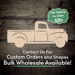 Truck Unfinished Wood Cutout Shapes - Laser Cut DIY Craft