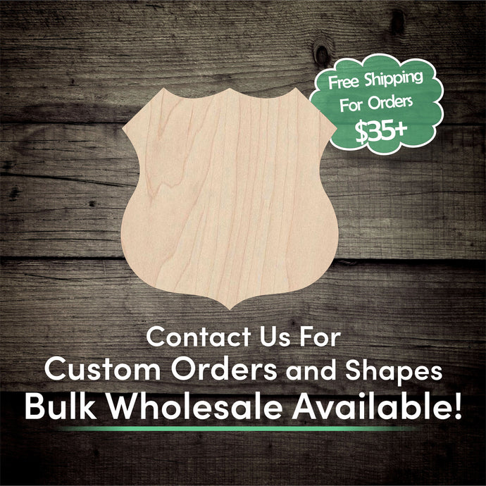 Route 66 Sign Unfinished Wood Cutout Shapes - Laser Cut DIY Craft