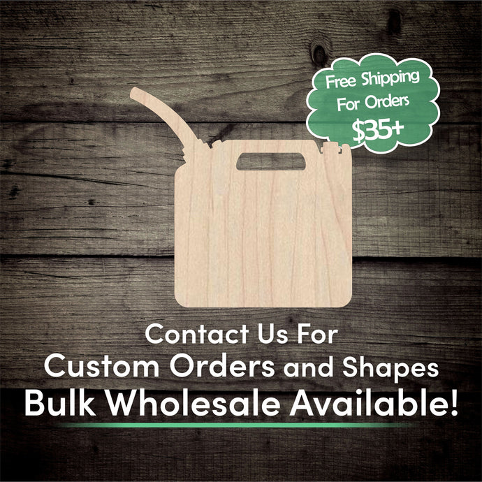 Gas Can Unfinished Wood Cutout Shapes - Laser Cut DIY Craft