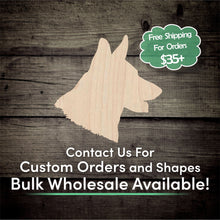 Load image into Gallery viewer, German Shepherd Head Unfinished Wood Cutout Shapes - Laser Cut DIY Craft
