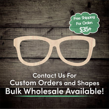 Load image into Gallery viewer, Glasses Unfinished Wood Cutout Shapes - Laser Cut DIY Craft