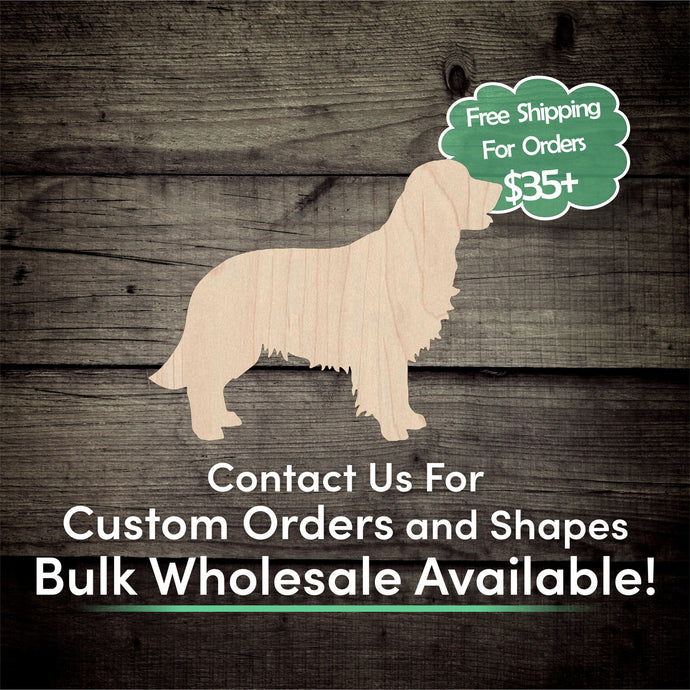 Golden Retriever Unfinished Wood Cutout Shapes - Laser Cut DIY Craft