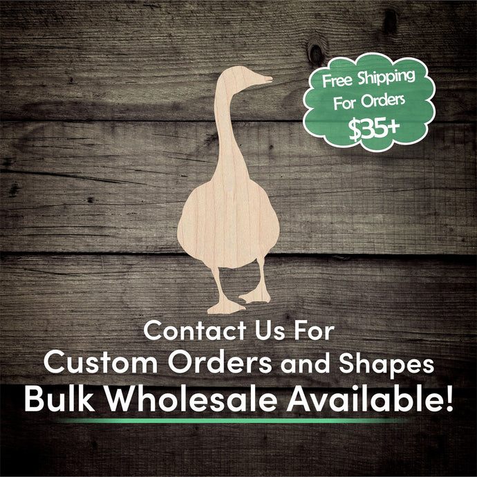 Goose Unfinished Wood Cutout Shapes - Laser Cut DIY Craft
