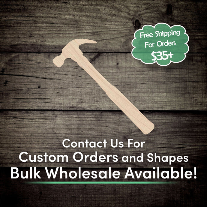 Hammer Unfinished Wood Cutout Shapes - Laser Cut DIY Craft