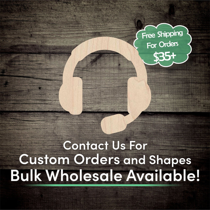 Headphones Unfinished Wood Cutout Shapes - Laser Cut DIY Craft