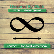 Load image into Gallery viewer, Infinity Symbol Unfinished Wood Cutout Shapes - Laser Cut DIY Craft