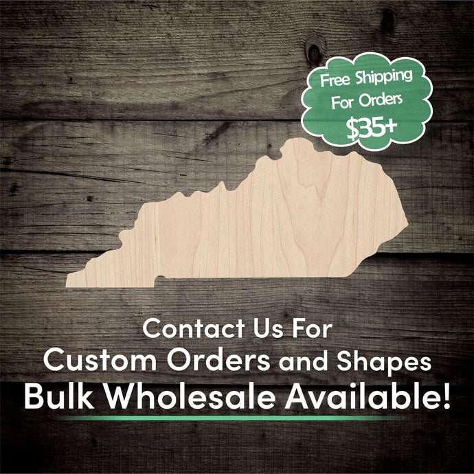 Kentucky Unfinished Wood Cutout Shapes - Laser Cut DIY Craft