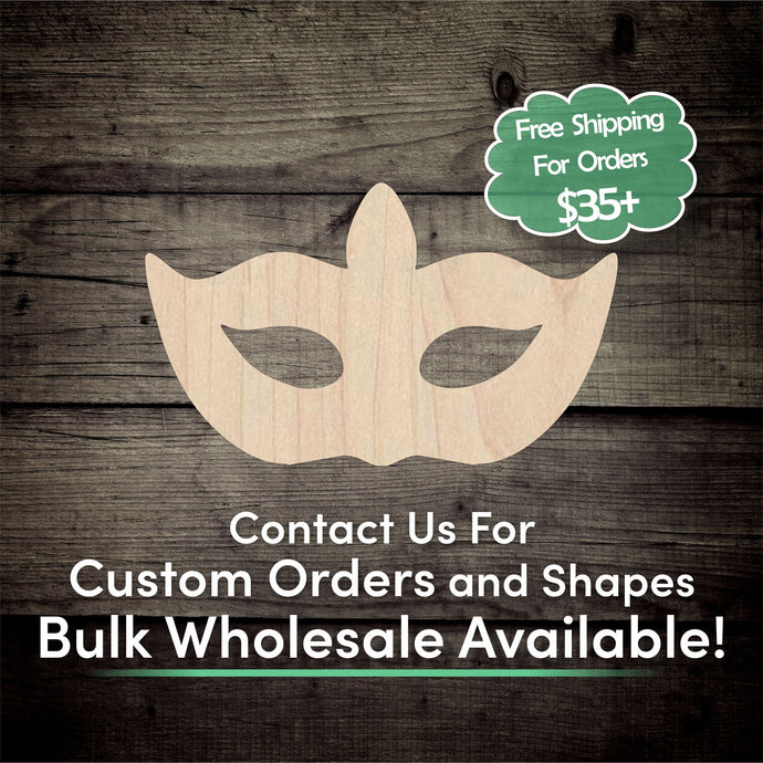 Mask Unfinished Wood Cutout Shapes - Laser Cut DIY Craft