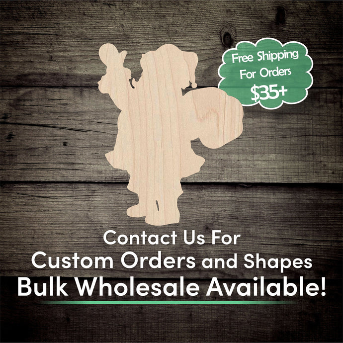 Santa Unfinished Wood Cutout Shapes - Laser Cut DIY Craft