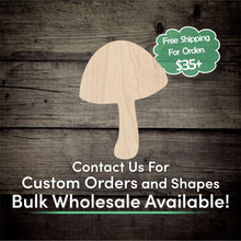 Load image into Gallery viewer, Mushroom Unfinished Wood Cutout Shapes - Laser Cut DIY Craft