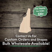 Load image into Gallery viewer, New Hampshire Unfinished Wood Cutout Shapes - Laser Cut DIY Craft