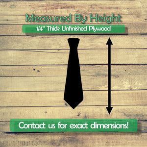 Neck Tie Unfinished Wood Cutout Shapes - Laser Cut DIY Craft