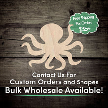 Load image into Gallery viewer, Octopus Unfinished Wood Cutout Shapes- Laser Cut DIY Craft