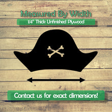 Load image into Gallery viewer, Pirate Hat Unfinished Wood Cutout Shapes - Laser Cut DIY Craft