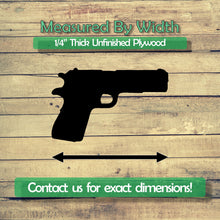 Load image into Gallery viewer, Pistol Gun Unfinished Wood Cutout Shapes - Laser Cut DIY Craft