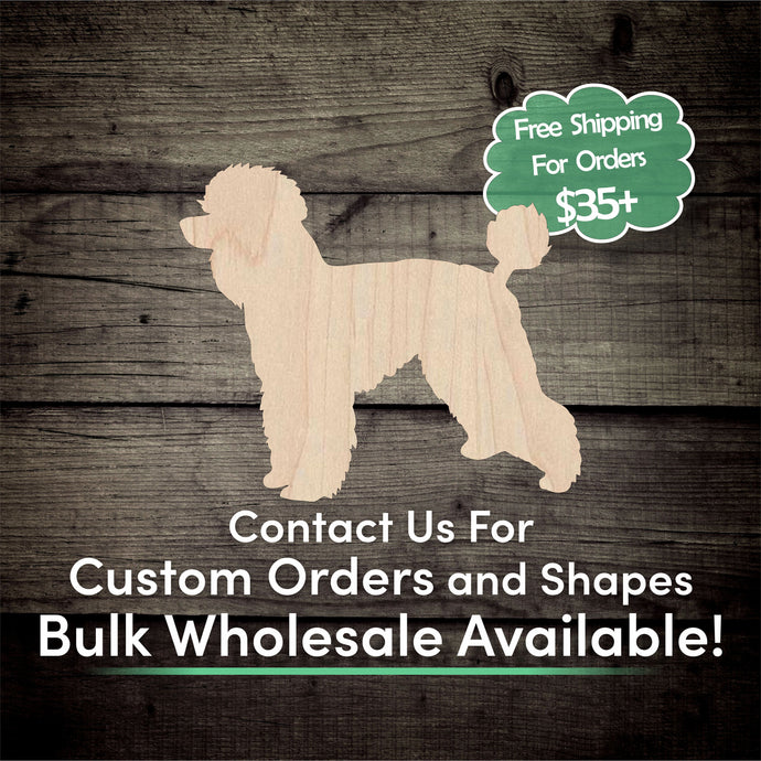 Poodle Unfinished Wood Cutout Shapes - Laser Cut DIY Craft