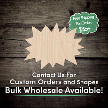 Load image into Gallery viewer, Pow Bubble Unfinished Wood Cutout Shapes - Laser Cut DIY Craft