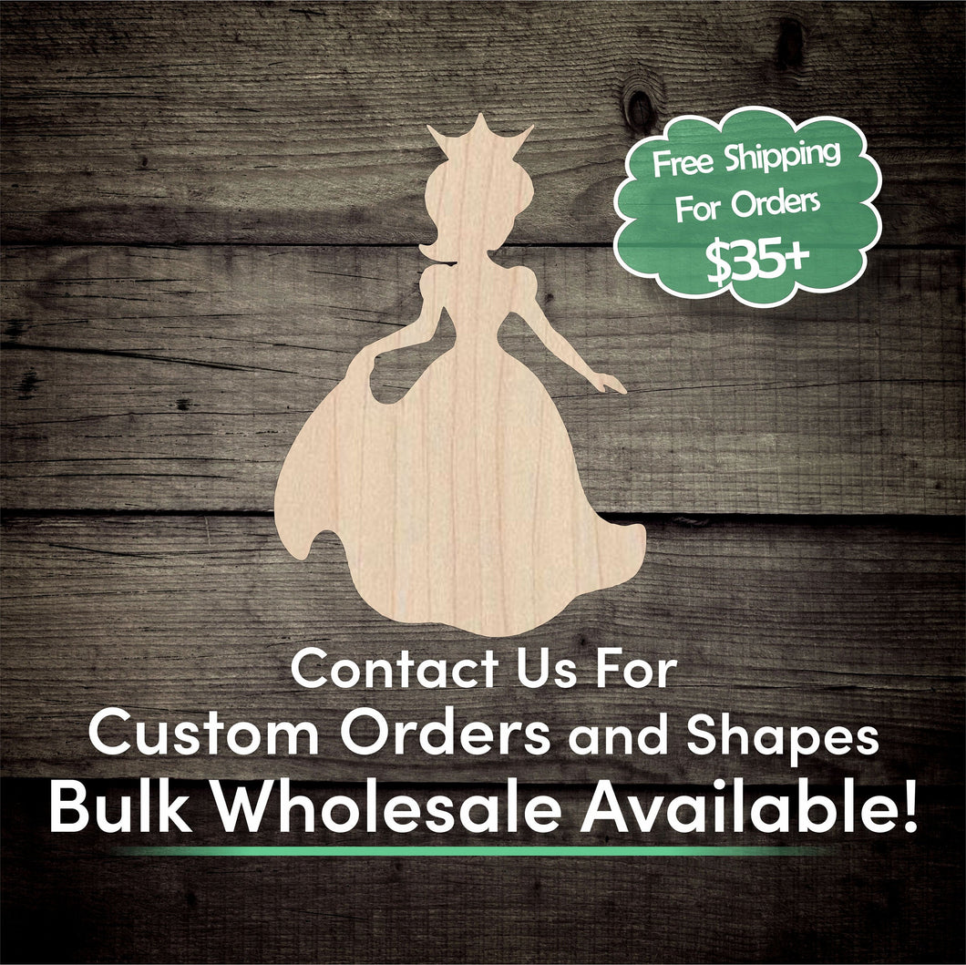 Princess Unfinished Wood Cutout Shapes - Laser Cut DIY Craft