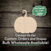 Load image into Gallery viewer, Pumpkin Unfinished Wood Cutout Shapes - Laser Cut DIY Craft