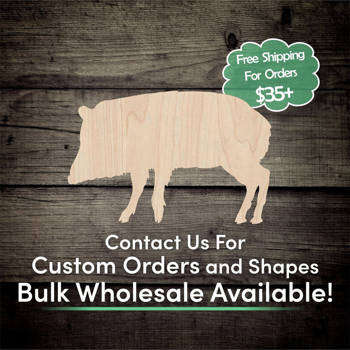Javelina Unfinished Wood Cutout Shapes- Laser Cut DIY Craft