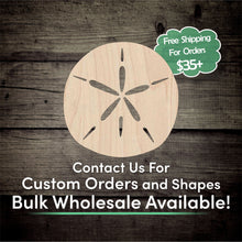 Load image into Gallery viewer, Sand Dollar Unfinished Wood Cutout Shapes - Laser Cut DIY Craft