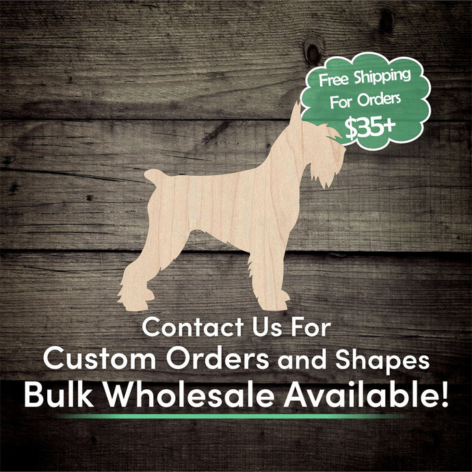 Schnauzer Unfinished Wood Cutout Shapes - Laser Cut DIY Craft