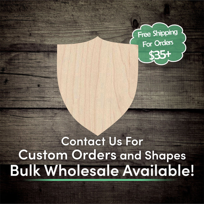 Shield  Unfinished Wood Cutout Shapes- Laser Cut DIY Craft