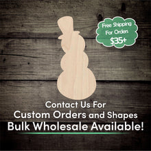 Load image into Gallery viewer, Snowman Unfinished Wood Cutout Shapes - Laser Cut DIY Craft