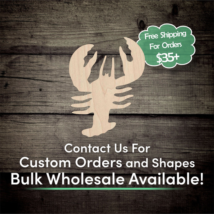 Crawfish Crayfish  Unfinished Wood Cutout Shapes - Laser Cut DIY Craft