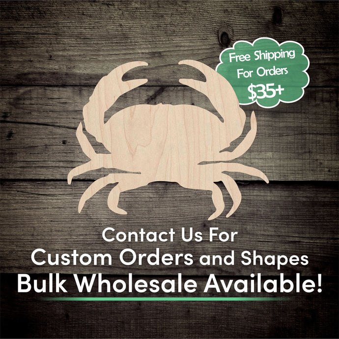Crab Unfinished Wood Cutout Shapes - Laser Cut DIY Craft