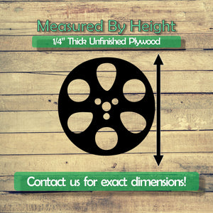 Film Reel Unfinished Wood Cutout Shapes- Laser Cut DIY Craft