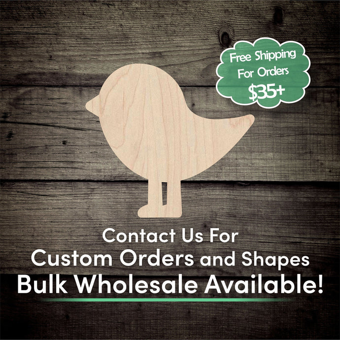 Bird Unfinished Wood Cutout Shapes - Laser Cut DIY Craft