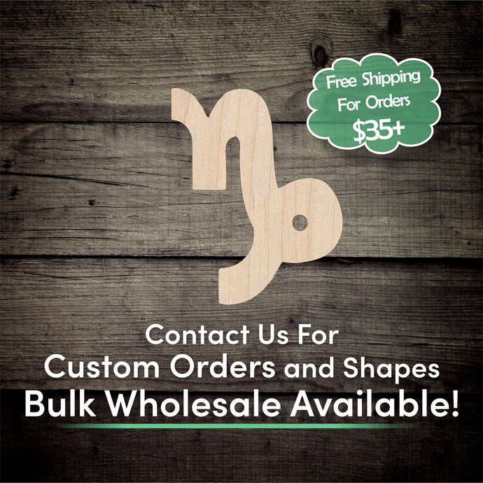Capricorn Unfinished Wood Cutout Shapes - Laser Cut DIY Craft