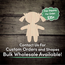 Load image into Gallery viewer, Doll Unfinished Wood Cutout Shapes - Laser Cut DIY Craft