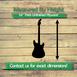 Electric Guitar Unfinished Wood Cutout Shapes - Laser Cut DIY Craft