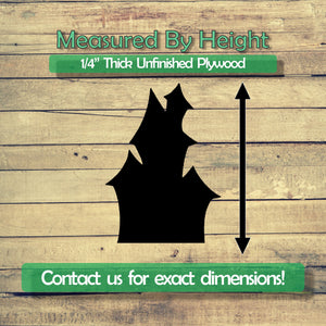 Haunted House Unfinished Wood Cutout Shapes- Laser Cut DIY Craft