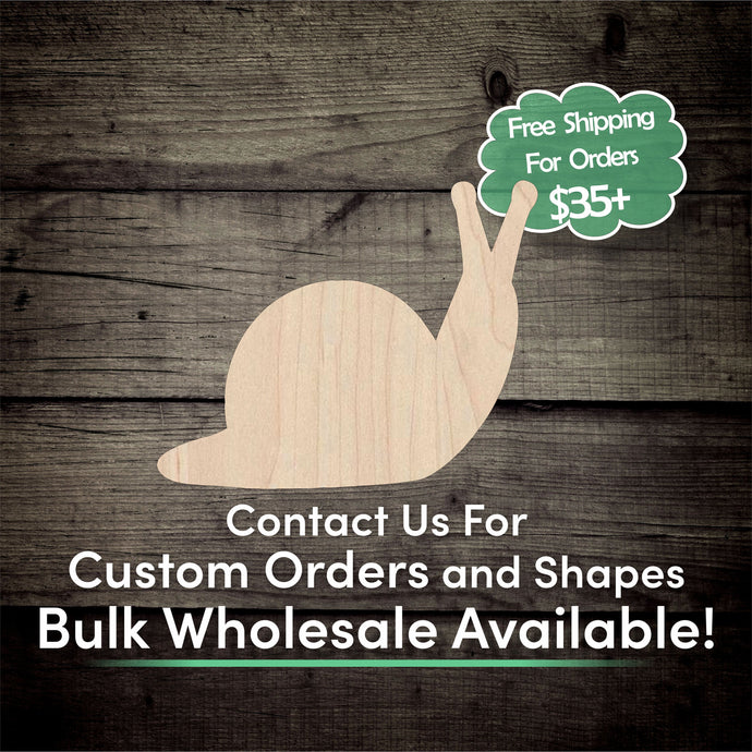 Snail Unfinished Wood Cutout Shapes - Laser Cut DIY Craft