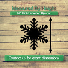 Load image into Gallery viewer, Snowflake Unfinished Wood Cutout Shapes - Laser Cut DIY Craft